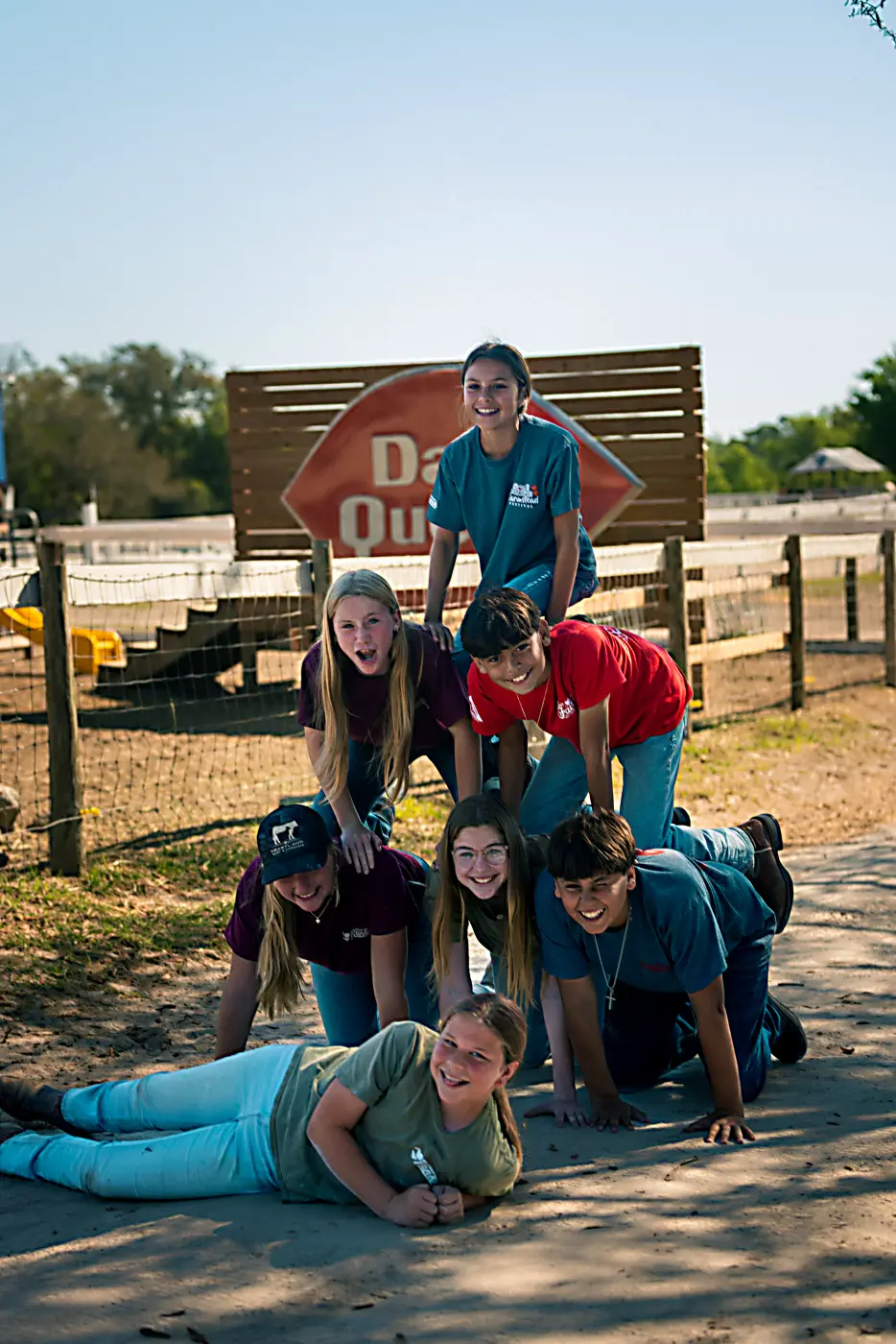 Farmstead Harvest students having fun together on the ranch