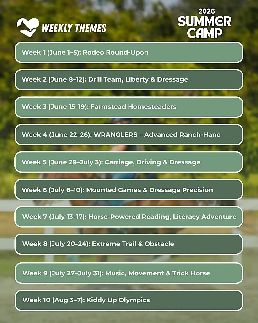 Summer Camp 2026 Week 6: Mounted Games & Dressage Precision
